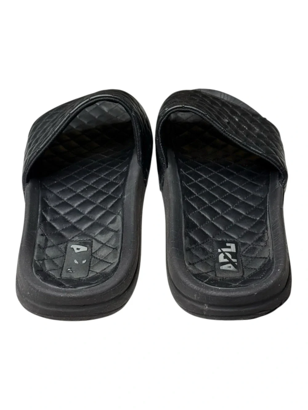 APL 𖤐 Lusso Quilted Nappa Leather Beach Athletic Pool Slide Sandal 𖤐 Black 𖤐 14